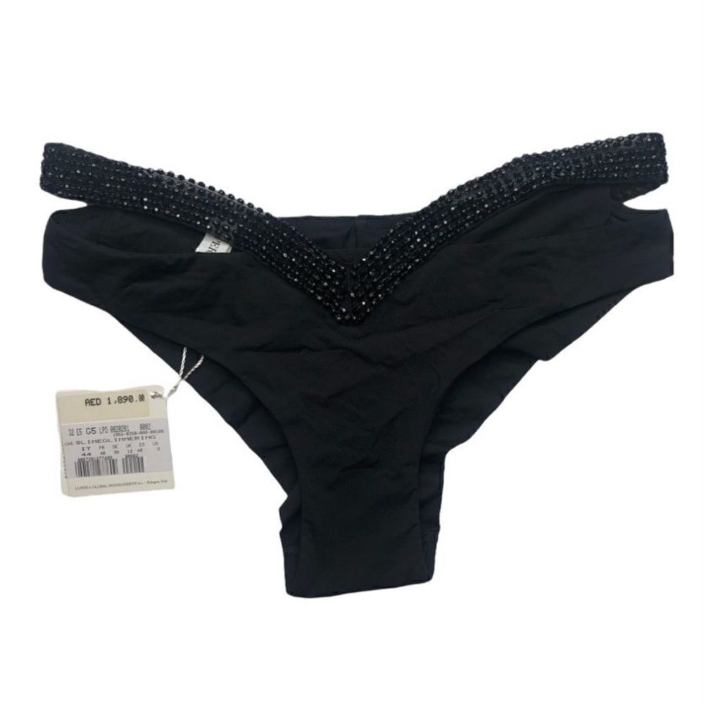 La Perla Glimmering Black Embellished Side Bikini Brief
